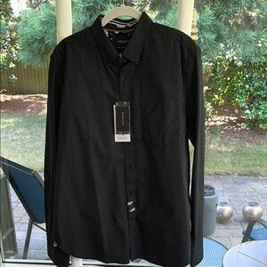 Denim & Flower Black Dress Shirt Classic Elegance